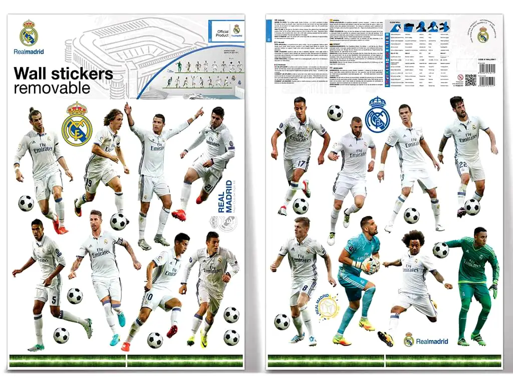Sticker 16 fotbalişti Real Madrid, Imagicom, autoadeziv