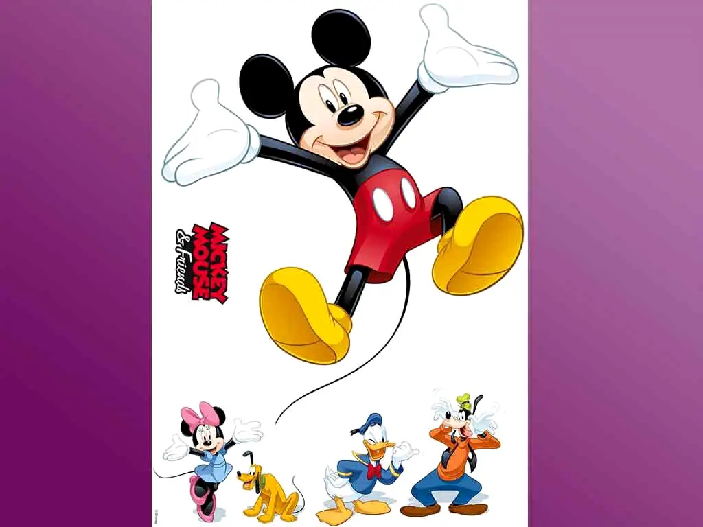 Sticker Mickey Mouse and Friends, Komar, pentru camera copiilor, multicolor- planşă de 50x70 cm