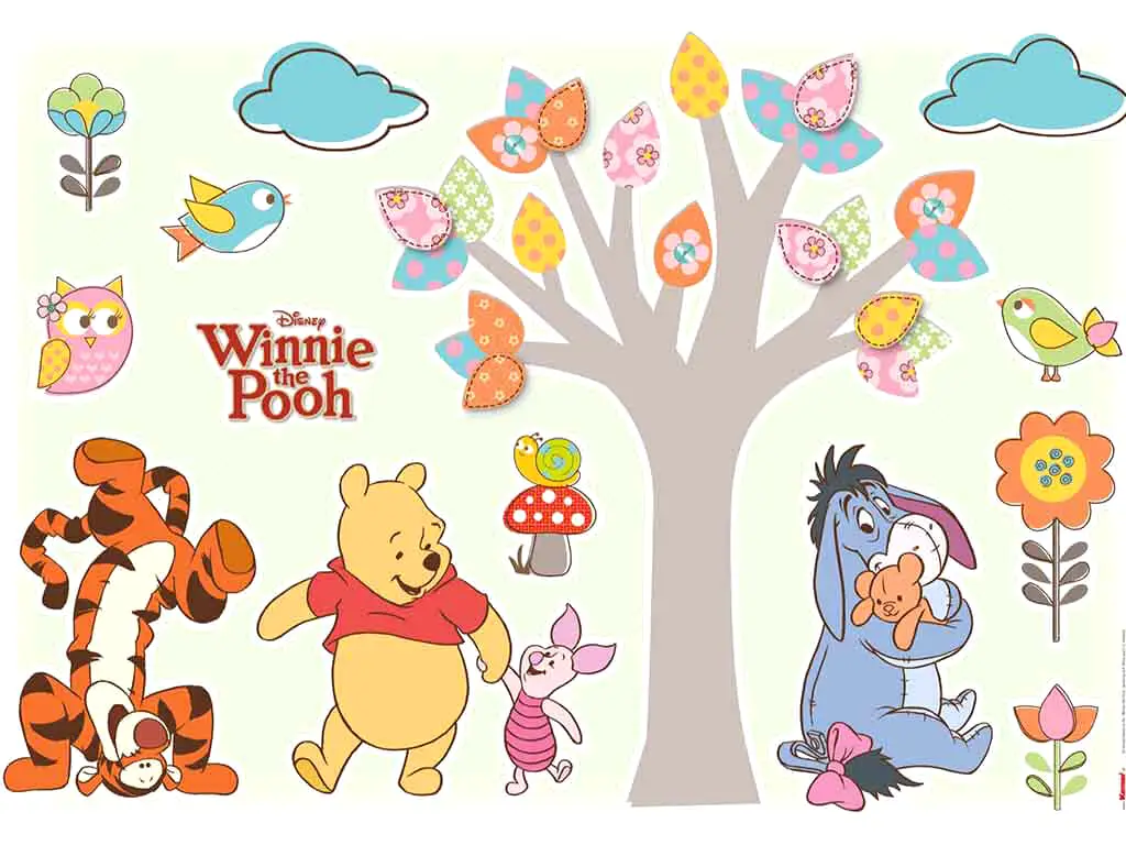 Sticker Winnie the Pooh Nature Lovers, Komar, pentru copii, multicolor- planşă de 50x70 cm