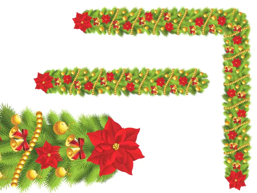 Sticker geam Crăciun Ghirlandă Brad Floare