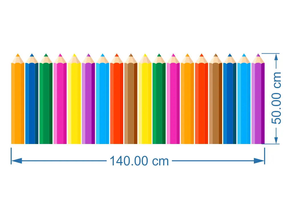 Sticker Creioane colorate, Folina, multicolor, 140 x 40 cm, planșă mare, racletă de aplicare inclusă