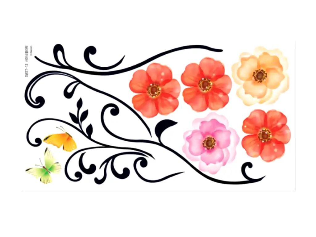 Sticker decorativ Clara, Magicfix, imprimeu floral, multicolor