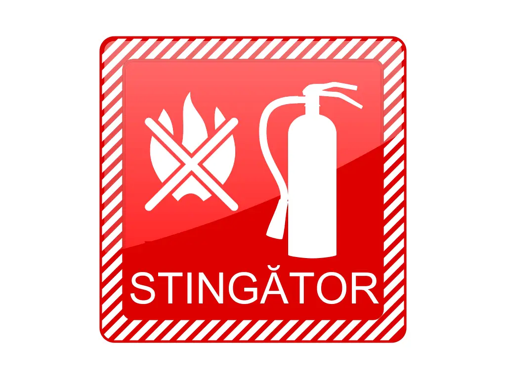 Sticker Avertizare „Extinctor” – Siguranță și Vizibilitate în Situații de Urgență