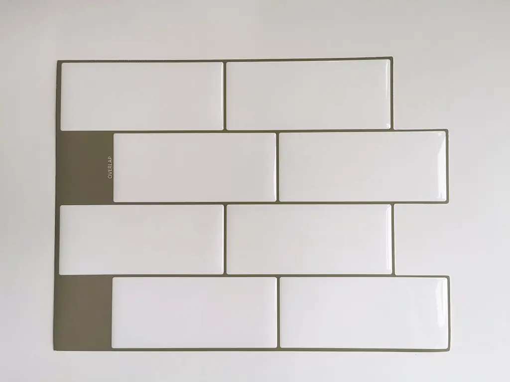 Faianţă autoadezivă 3D Smart Tiles Blanca, Folina, alb, set faianță 10 bucăţi