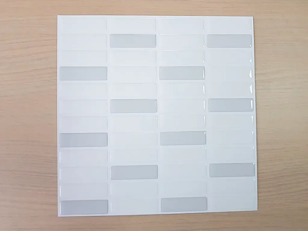 Faianţă autoadezivă 3D mozaic alb - set 10 bucăţi