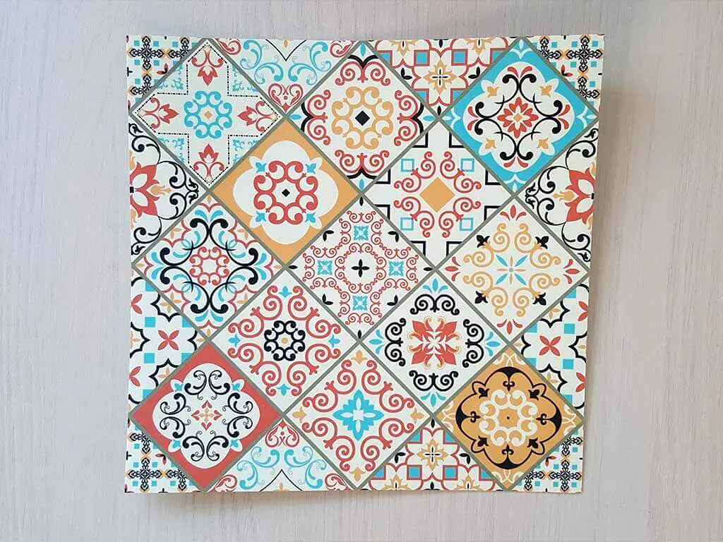 Set 6 stickere faianţă Sole, Folina, model patchwork colorat, 20x20 cm