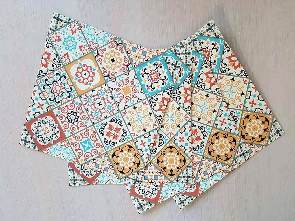 Set 6 stickere faianţă Sole, Folina, model patchwork colorat, 20x20 cm