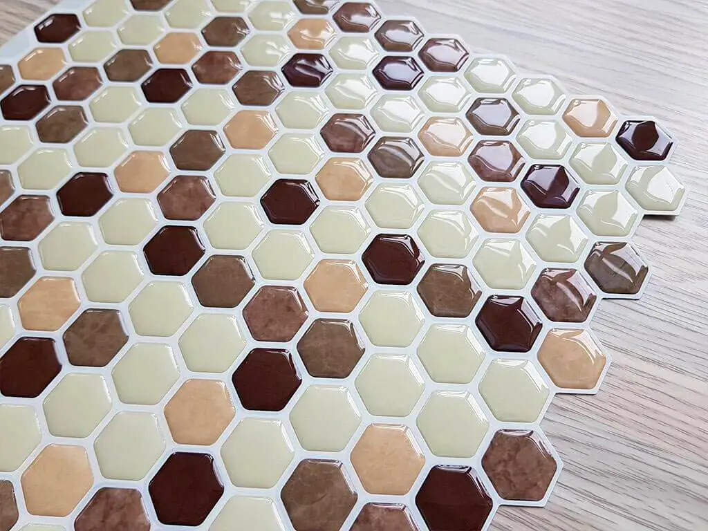Faianţă autoadezivă 3D Smart Tiles Mabel, Folina, bej, set faianță 10 bucăţi