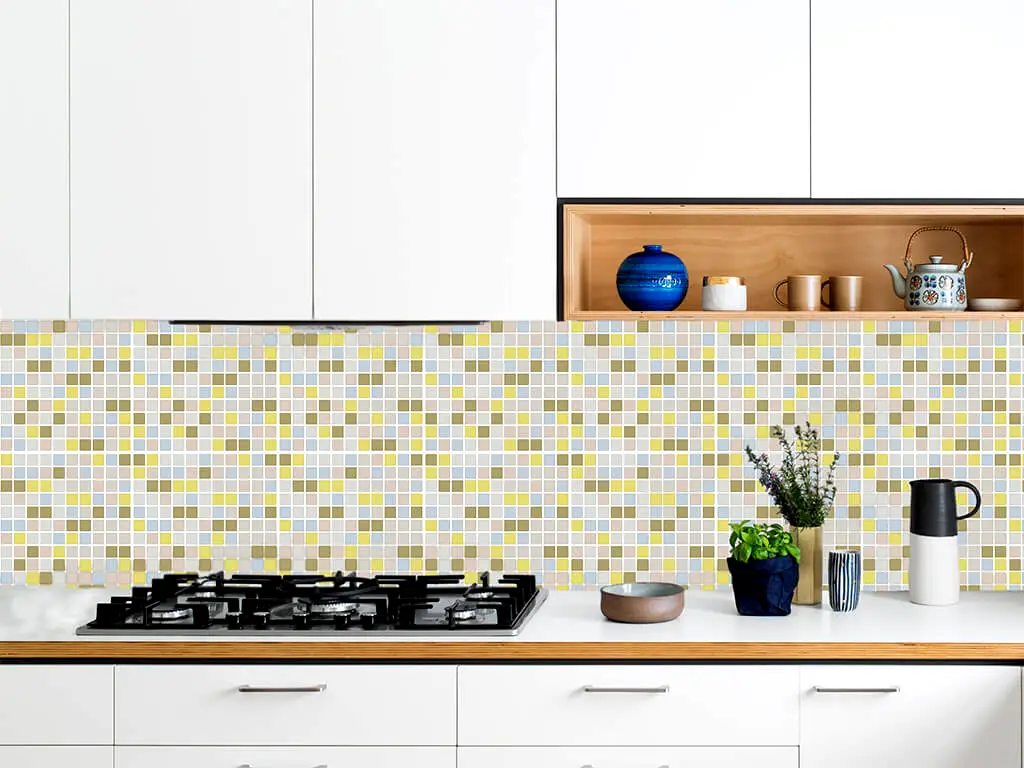 Sticker faianţă Creamy, Folina, decorațiune cu model mozaic, sticker set 30 bucăți