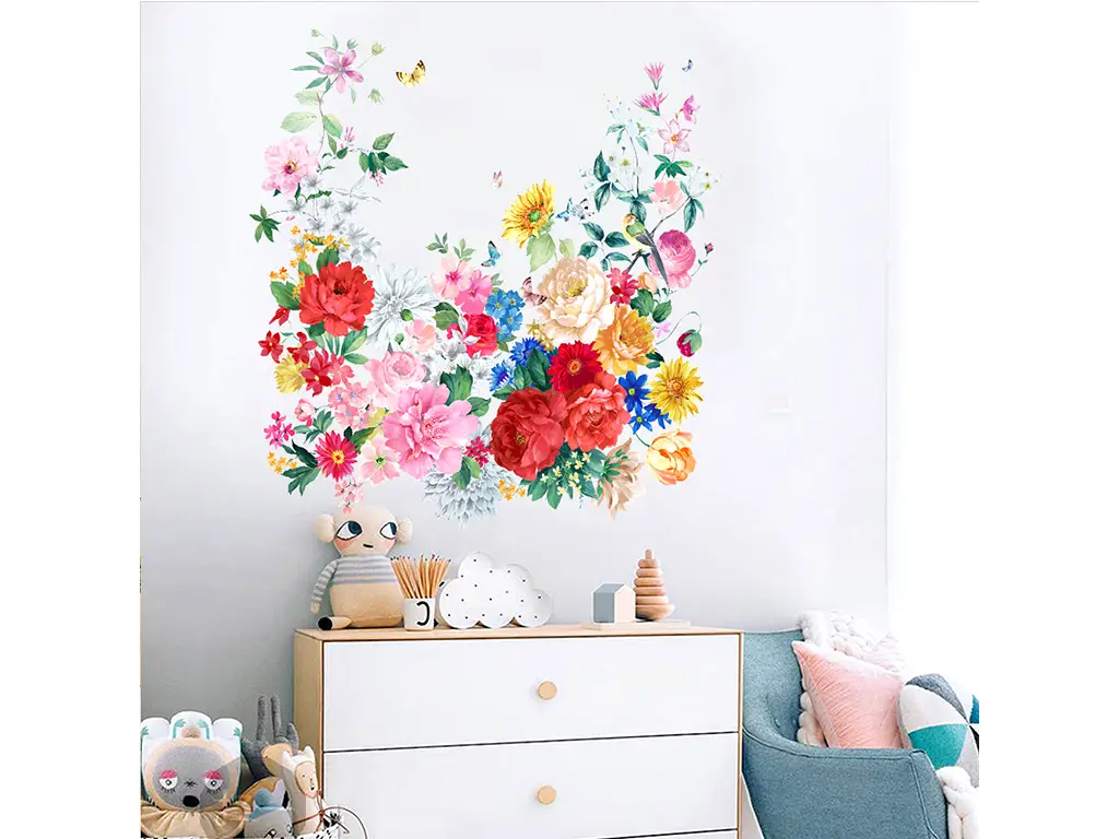 Sticker flori, Folina KSY43, decor multicolor, 90 cm