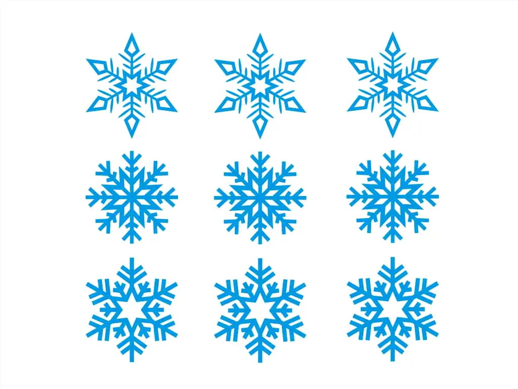 Sticker geam Crăciun Fulgi Noel, Folina, albastru, set 9 stickere