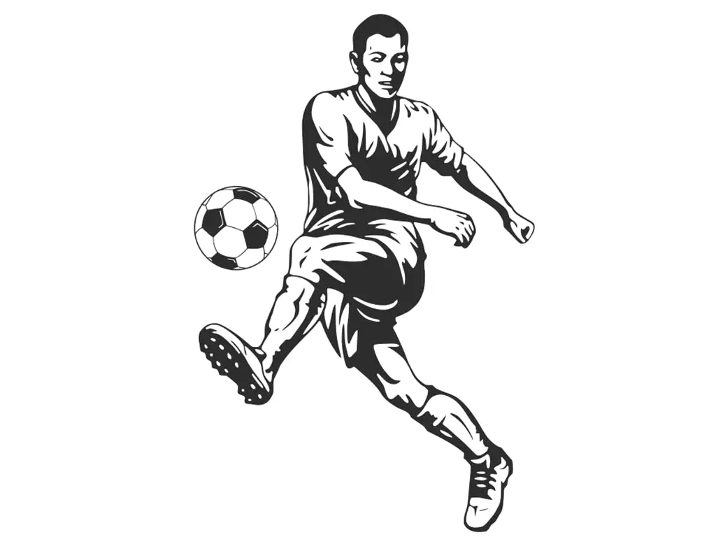 Sticker grafic Fotbalist, Folina, autoadeziv, negru