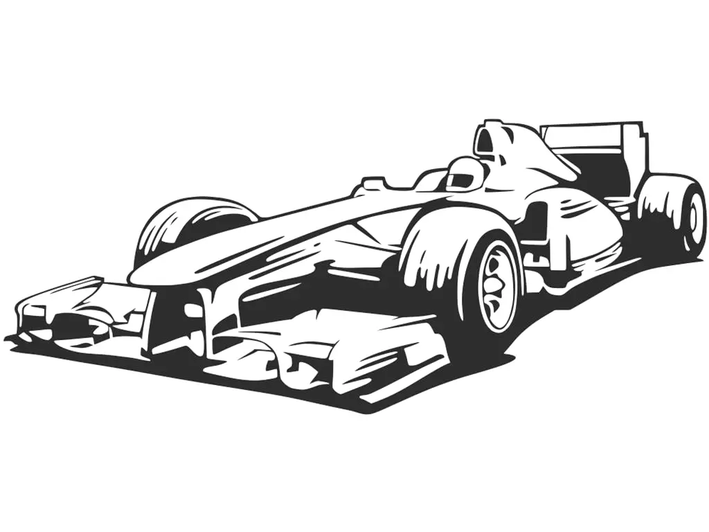 Sticker grafic Maşină de curse, Folina, autoadeziv, negru