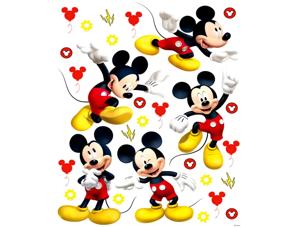 Set 5 Stickere Mickey Mouse, AG Design, planşă de 65x85 cm