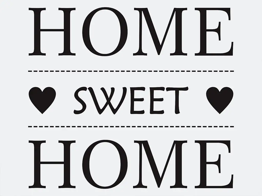 Sticker Home sweet Home, Folina, decorațiune perete negru, dimensiune sticker 50x50 cm