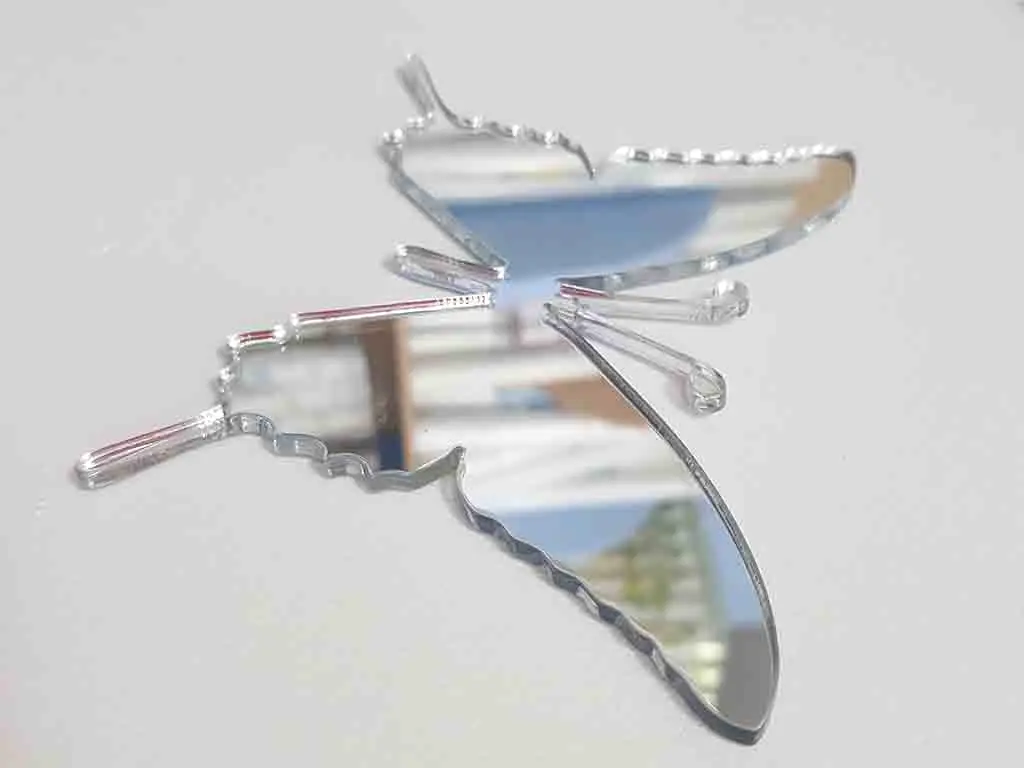 Stickere oglindă, Folina, fluturi argintii, set cu 3 bucăţi
