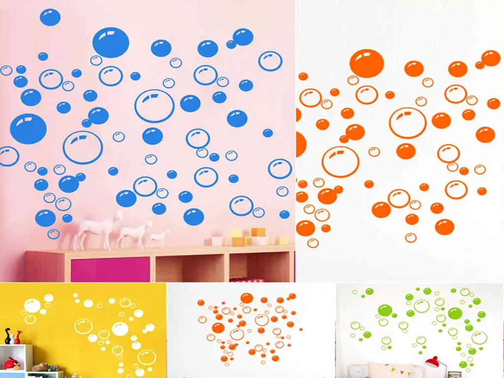 Sticker perete Bubbles, Folina, în formă de cercuri și buline, set 50 bucăți