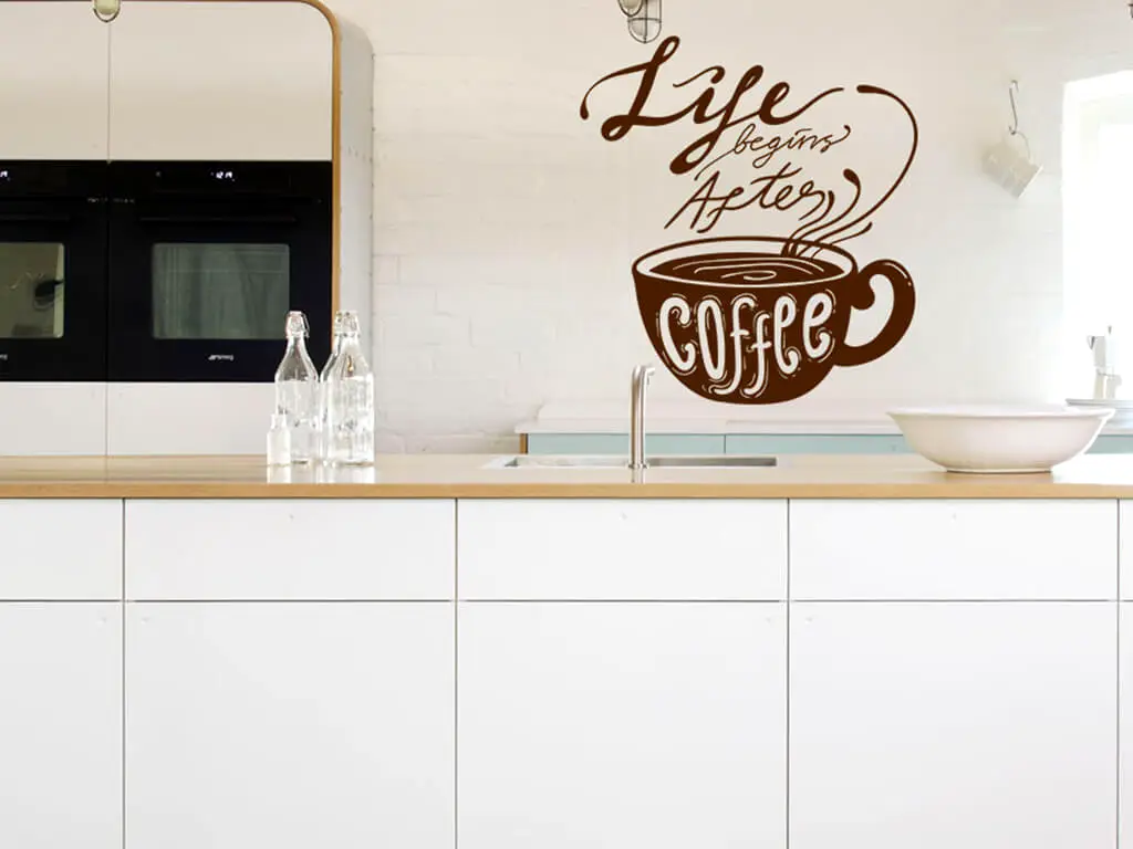Sticker perete Coffee, Folina, model pentru bucătărie, dimensiune sticker 1x1 m