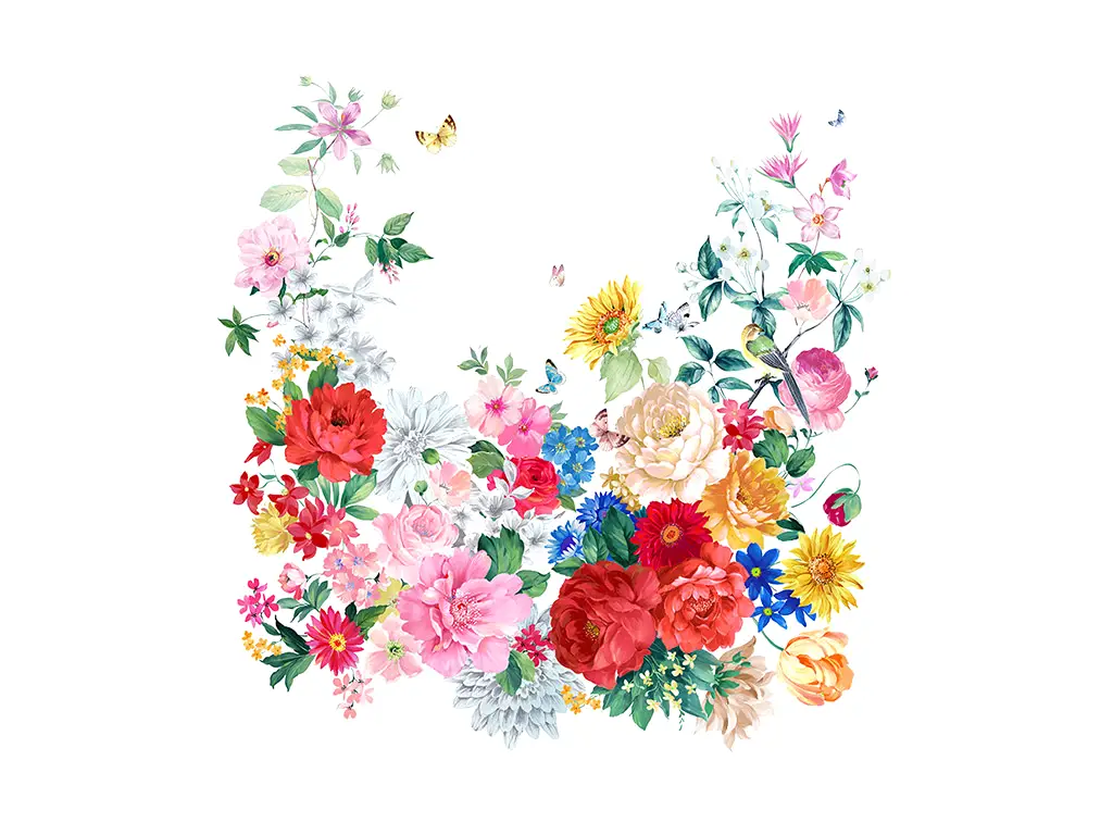 Sticker flori, Folina KSY43, decor multicolor, 90 cm