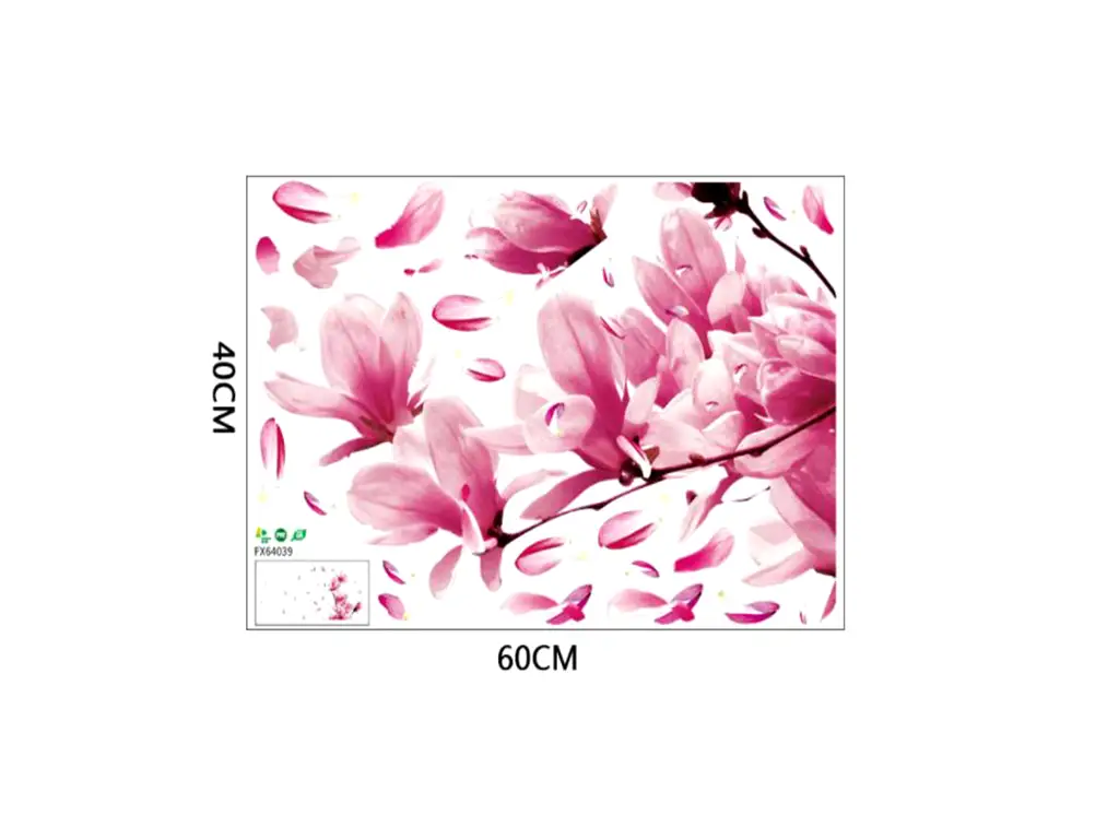Sticker floral, Folina, magnolie roz