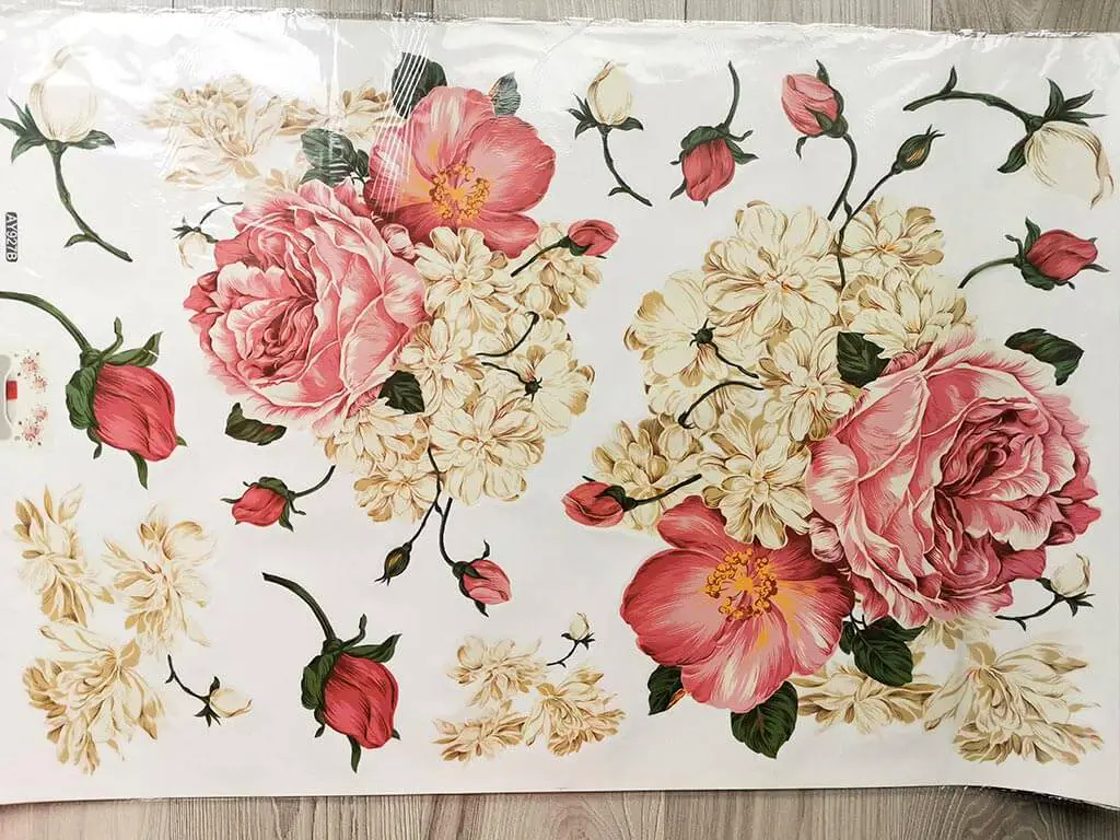 Stickere flori, Folina, decor floral bej, 75x95 cm