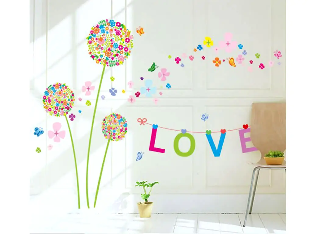 Sticker perete, Folina, model floral Love