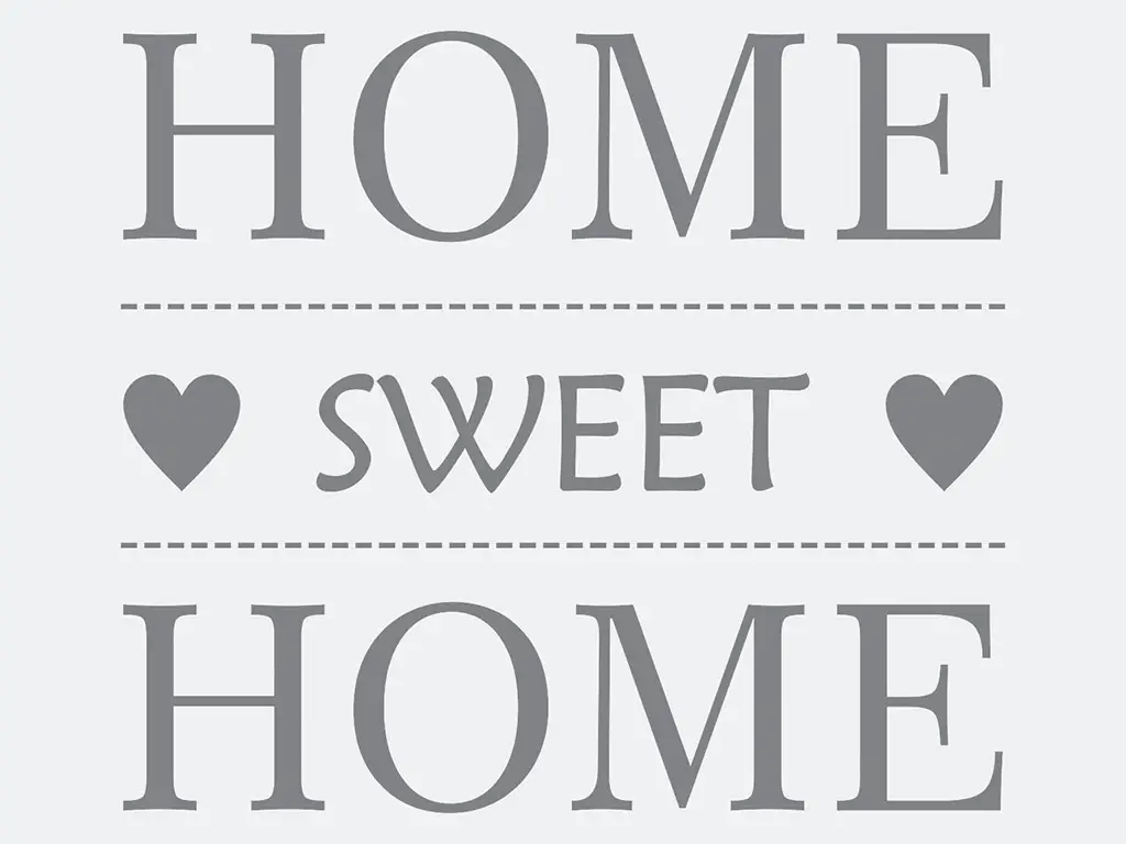 Sticker Home sweet Home, Folina, decorațiune perete gri, dimensiune sticker 50x50 cm