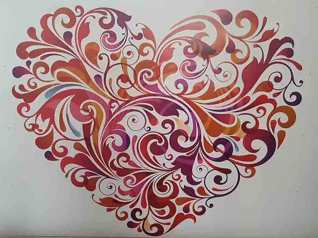 Sticker perete Inimă, Folina, autoadeziv, multicolor
