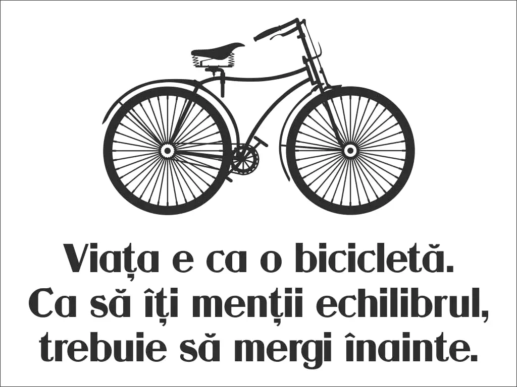 Sticker Bicicletă, Folina, cu text motivaţional, autoadeziv