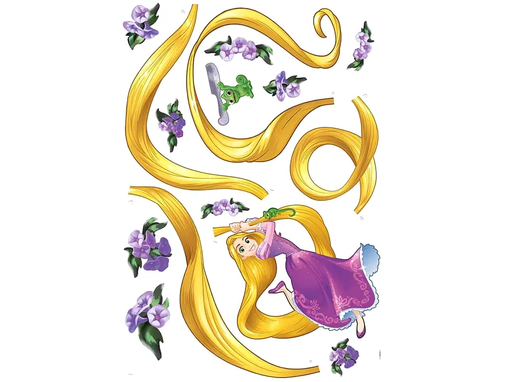 Sticker cameră fetiţă cu prinţesa Rapunzel, Komar, planșă  de 100x70 cm