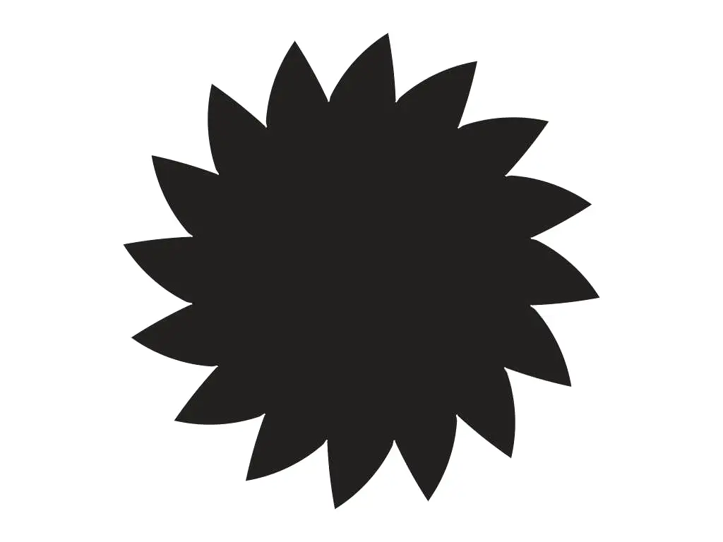 Sticker Floare, Folina, tip tablă de scris cu creta, negru
