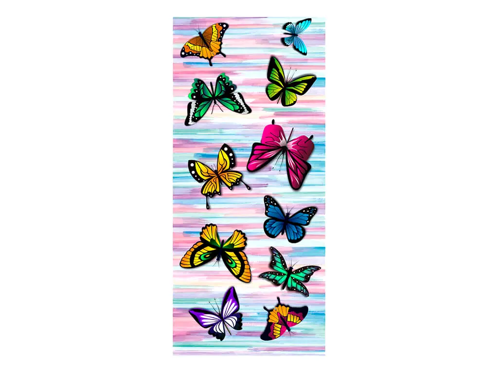 Autocolant uşă Fluturi coloraţi, Folina, model multicolor, dimensiune autocolant 92x205 cm