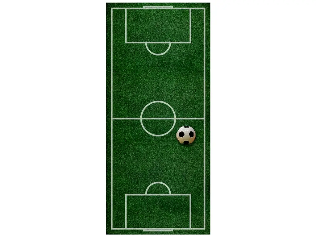 Autocolant uşă Teren de fotbal, Folina, culoare verde, dimensiune autocolant 92x205 cm