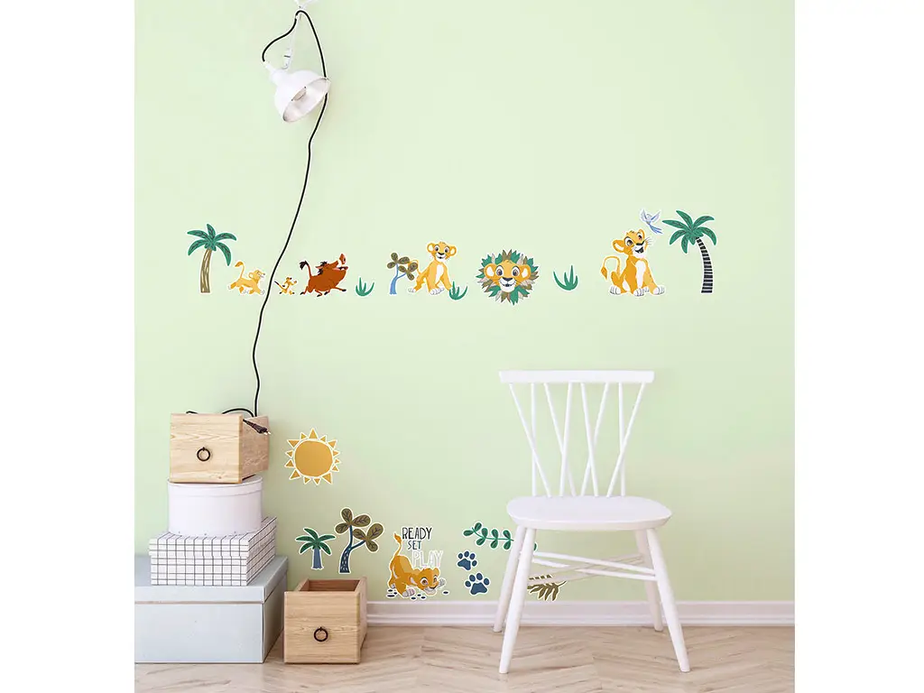 Set 34 stickere Regele Leu Palmtree, Komar, planşă de 50x70 cm