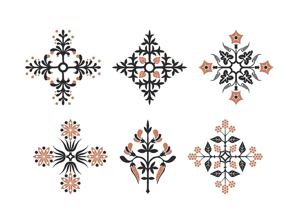 Set 6 stickere decorativ cu motive tradiționale românești