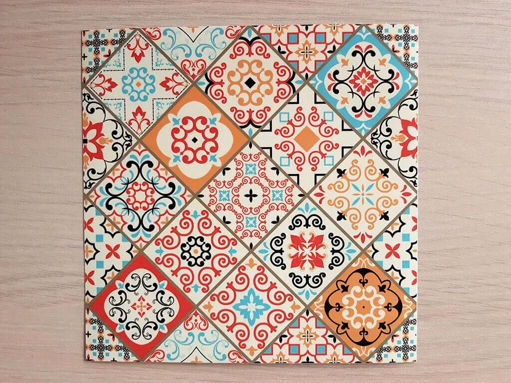 Set 6 stickere faianţă Sole, Folina, model patchwork colorat, 20x20 cm