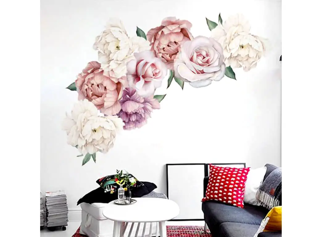 Stickere flori, Folina, decor bujori şi trandafiri 