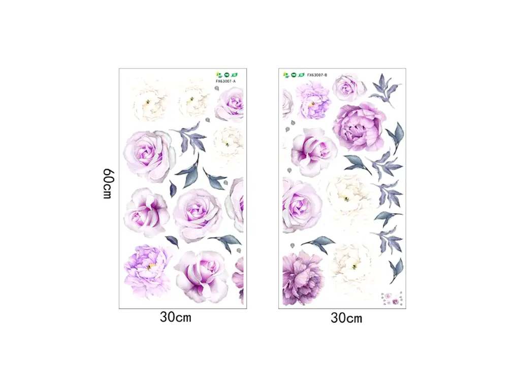 Stickere flori, Folina, decor floral lila