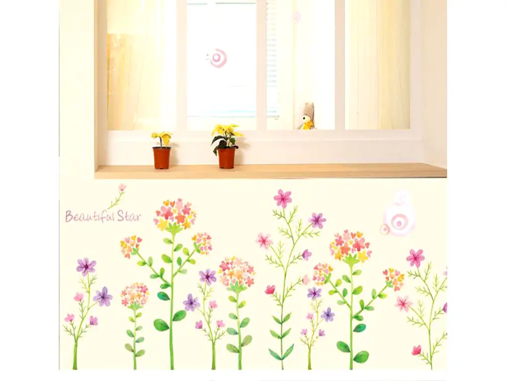 Stickere Flori de câmp colorate, watercolor