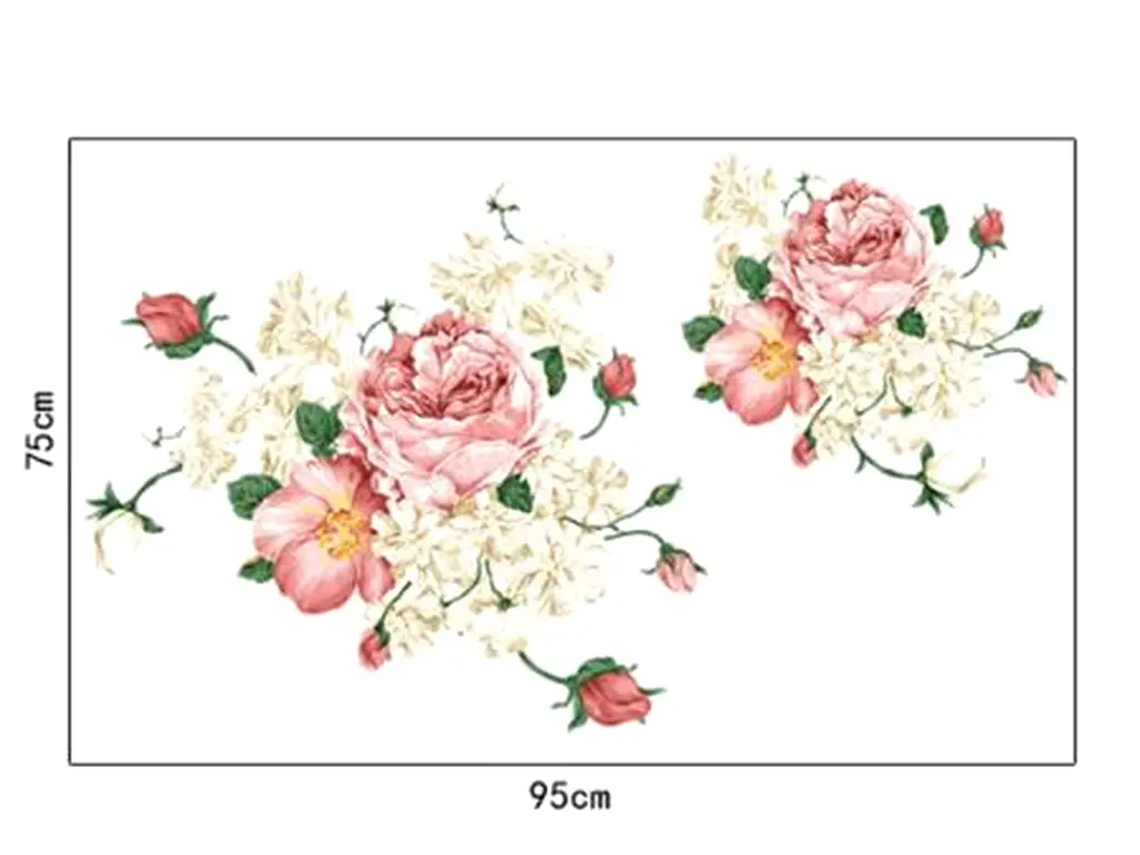 Stickere flori, Folina, decor floral bej, 75x95 cm