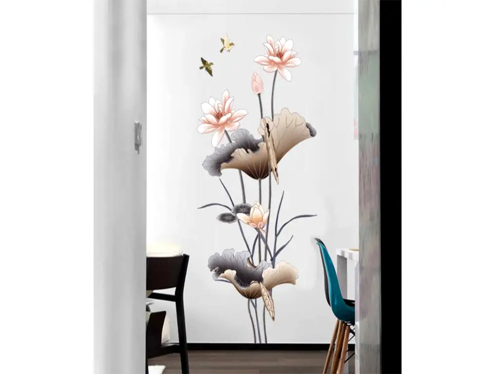 Stickere flori, Folina, decor floral bej 50x110 cm