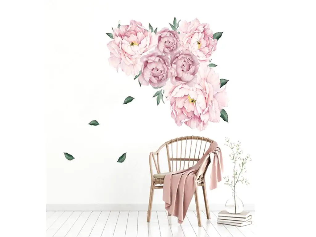 Stickere flori, Folina, decor floral roz