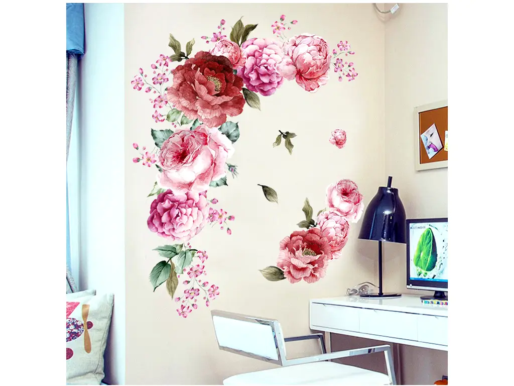 Stickere flori, Folina KSY10, decor floral roz