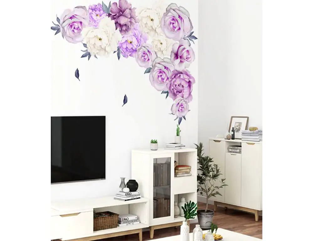 Stickere flori, Folina, decor floral lila