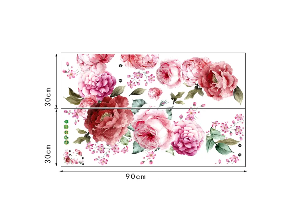 Stickere flori, Folina KSY10, decor floral roz