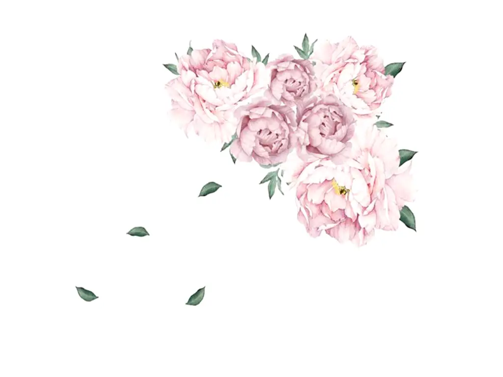 Stickere flori, Folina, decor floral roz