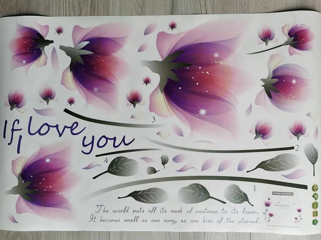 Stickere flori, Folina, decor violet