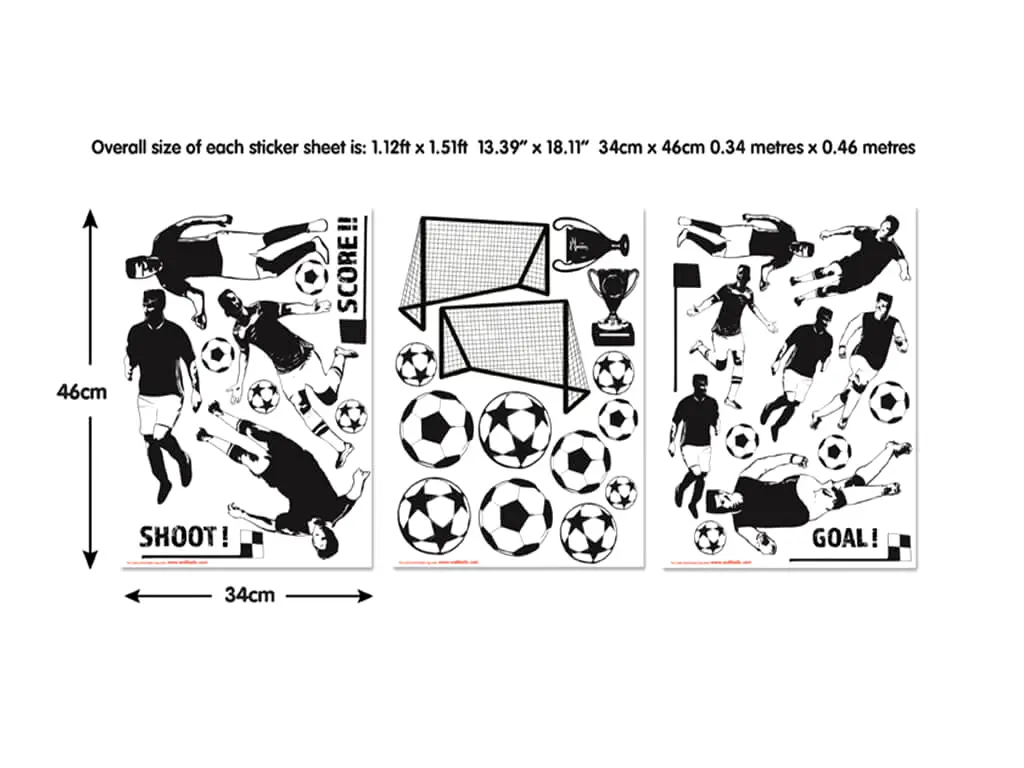 Set Stickere fotbalişti, Walltastic, decorațiune pentru copii, stickere autoadezive