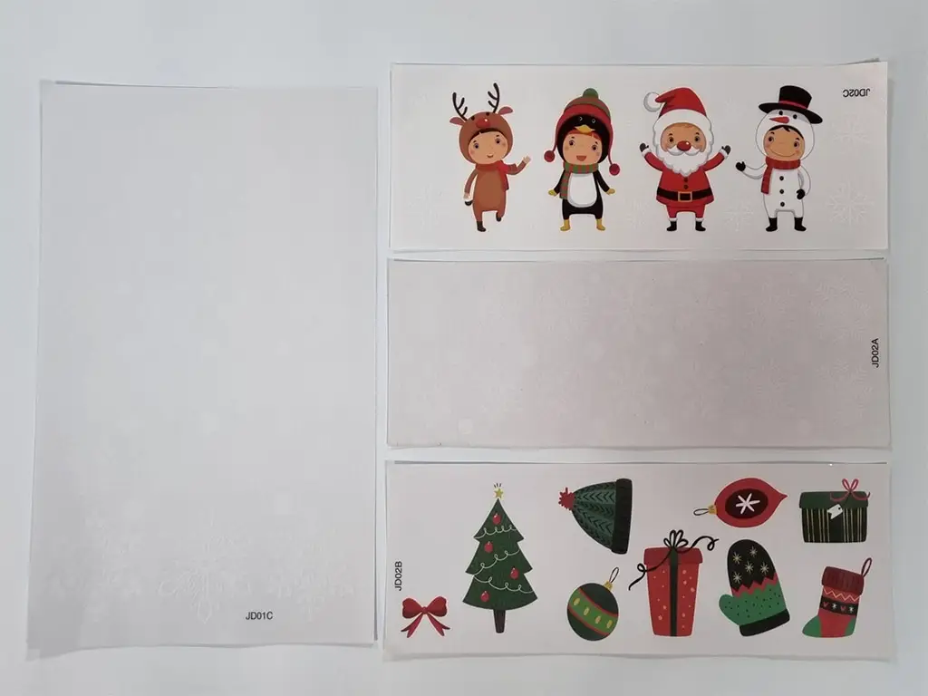 Set 4 planşe cu stickere geam electrostatice, decor Crăciun