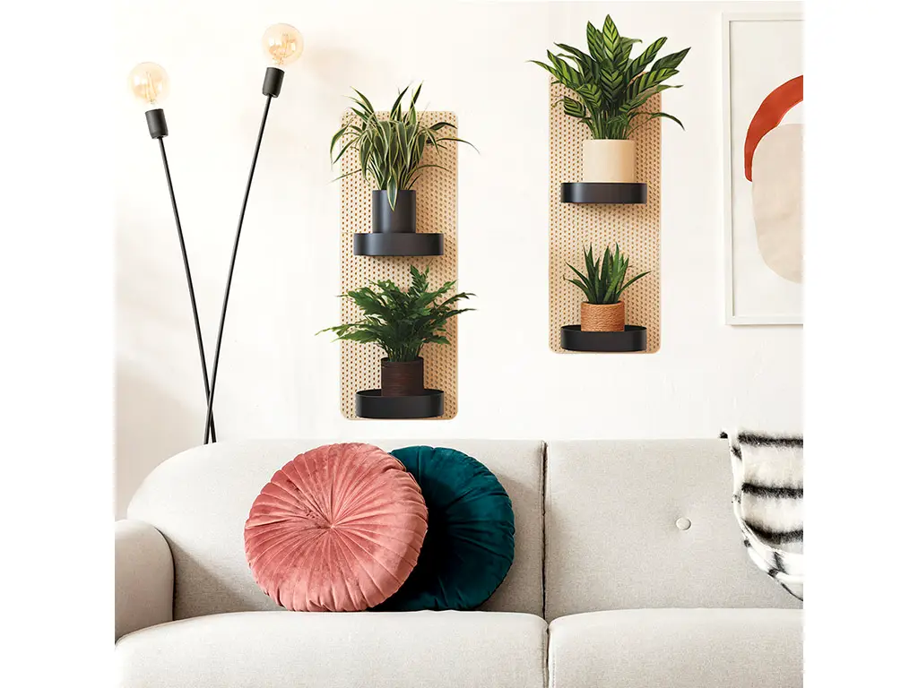 Stickere decorative Poliţe verticale cu plante verzi – pentru holuri și spații mici, 2 planşe 30x60 cm